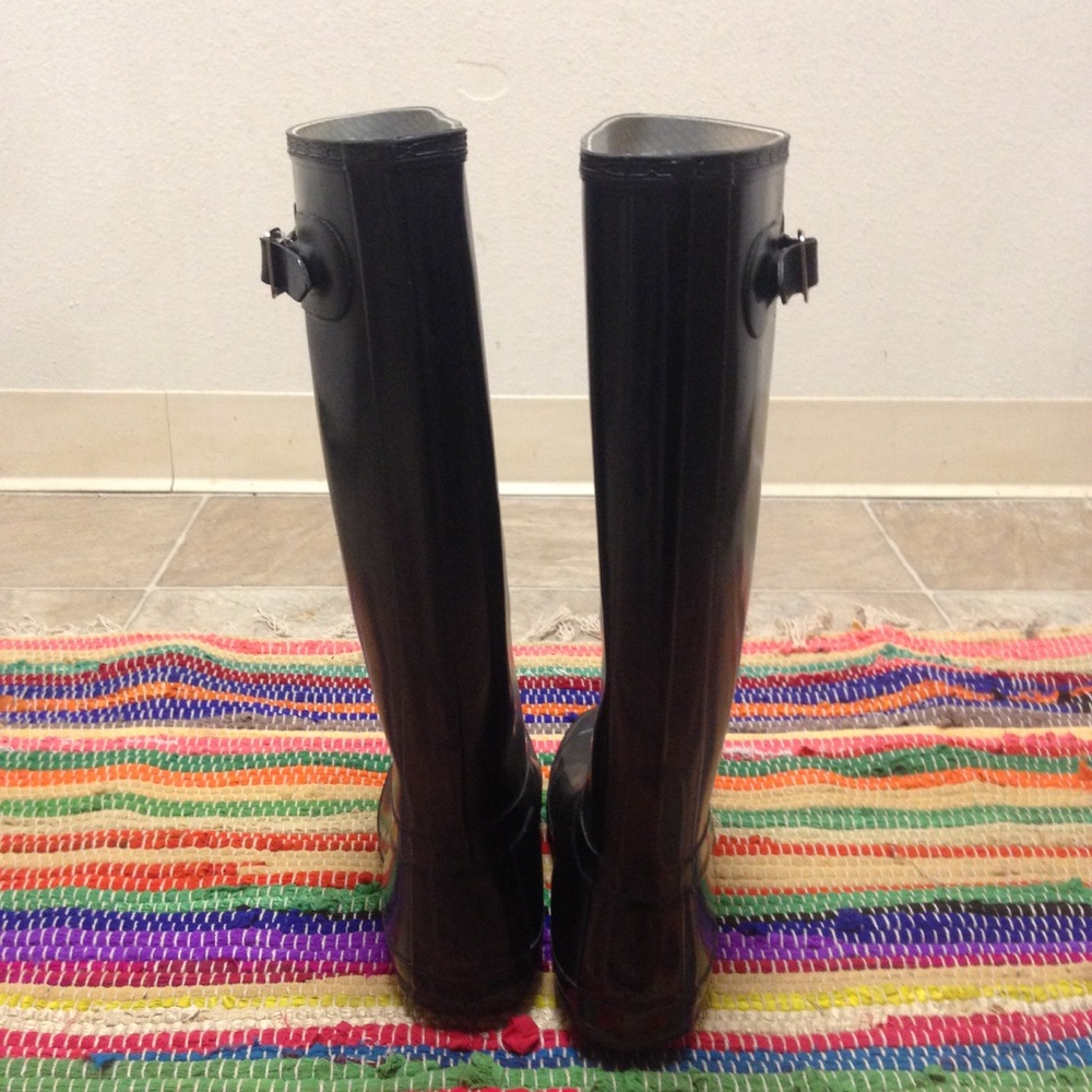 Hunter Tall Black Glossy Boots - Picture 4 of 8